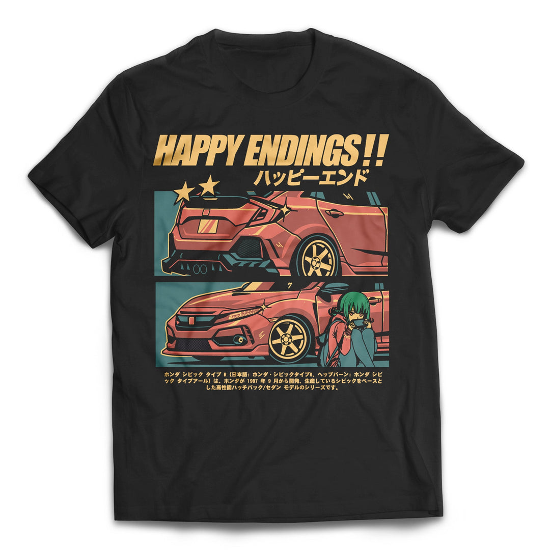 2024 - T-Shirt - Civic FK8 - Happy Endings - Automotive & Lifestyle Brand