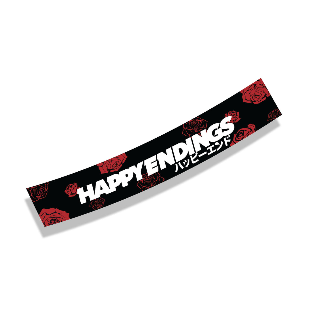 Windshield Banner - Roses Edition 60" (Air Release) - Happy Endings - Automotive & Lifestyle Brand