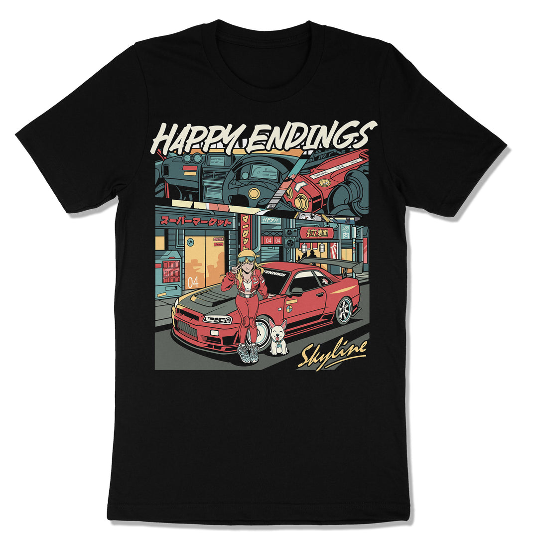 T-Shirt - Cyberpunk R34 (Unisex) - Happy Endings - Automotive & Lifestyle Brand