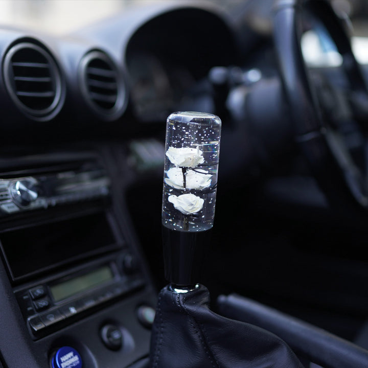 Shift Knob - Sparkling Roses (White) - Happy Endings - Automotive & Lifestyle Brand