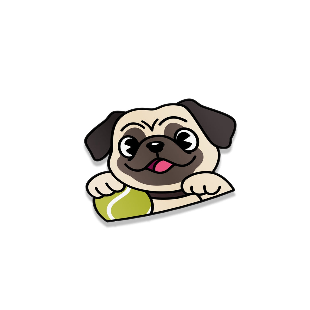Sticker - Pug Peeker - Happy Endings - Automotive & Lifestyle Brand