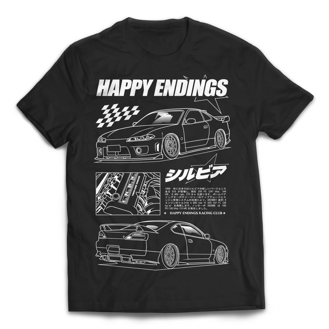 T-shirt - S15 Blueprint - Happy Endings - Automotive & Lifestyle Brand
