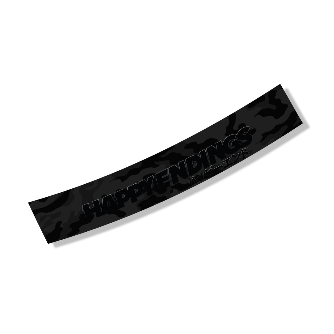 Windshield Banner - Cherry Blossoms Ghosted Black Edition 60" (Air Release) - Happy Endings - Automotive & Lifestyle Brand