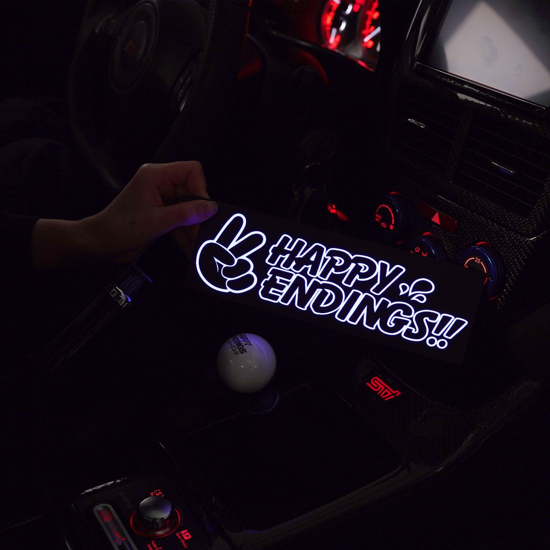 Glow Panel - Blue Peace Sign - Happy Endings - Automotive & Lifestyle Brand