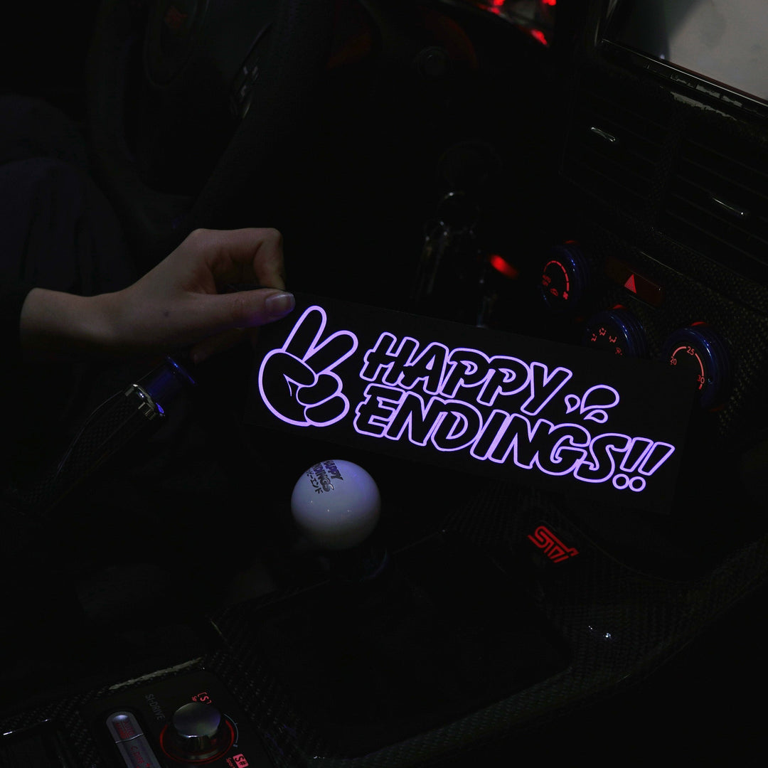 Glow Panel - Purple Peace Sign - Happy Endings - Automotive & Lifestyle Brand