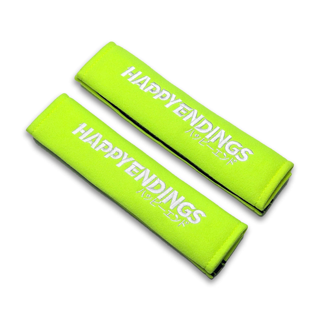 Seat Belt Covers - Neon Yellow (Pair) - Happy Endings - Automotive & Lifestyle Brand