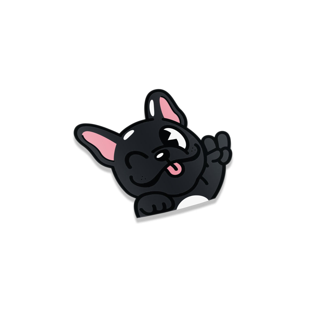 Sticker - Frenchie Peeker (Black) - Happy Endings - Automotive & Lifestyle Brand