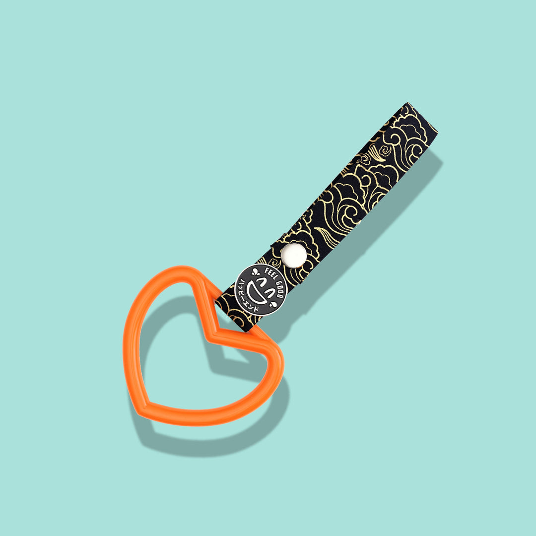 Tsurikawa - Orange Heart (Golden Clouds Strap) - Happy Endings - Automotive & Lifestyle Brand