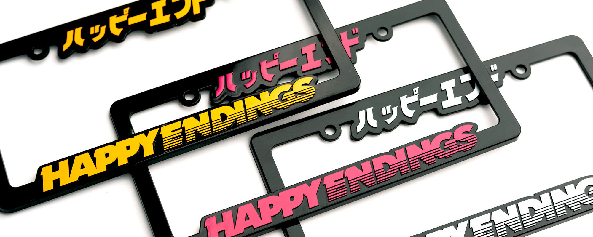 Car License Plate Frames - Happy Endings - Automotive & Lifestyle Brand