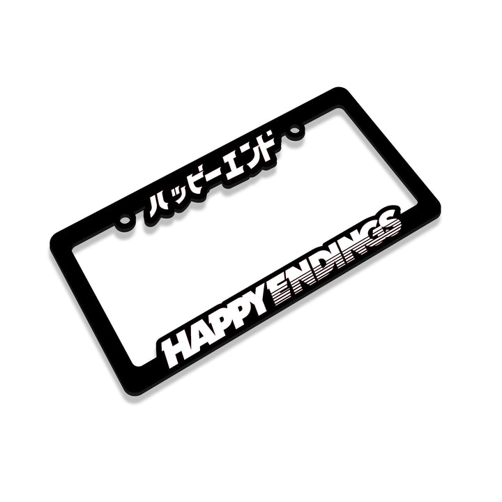 License Plate Frame - White (Black Frame)
