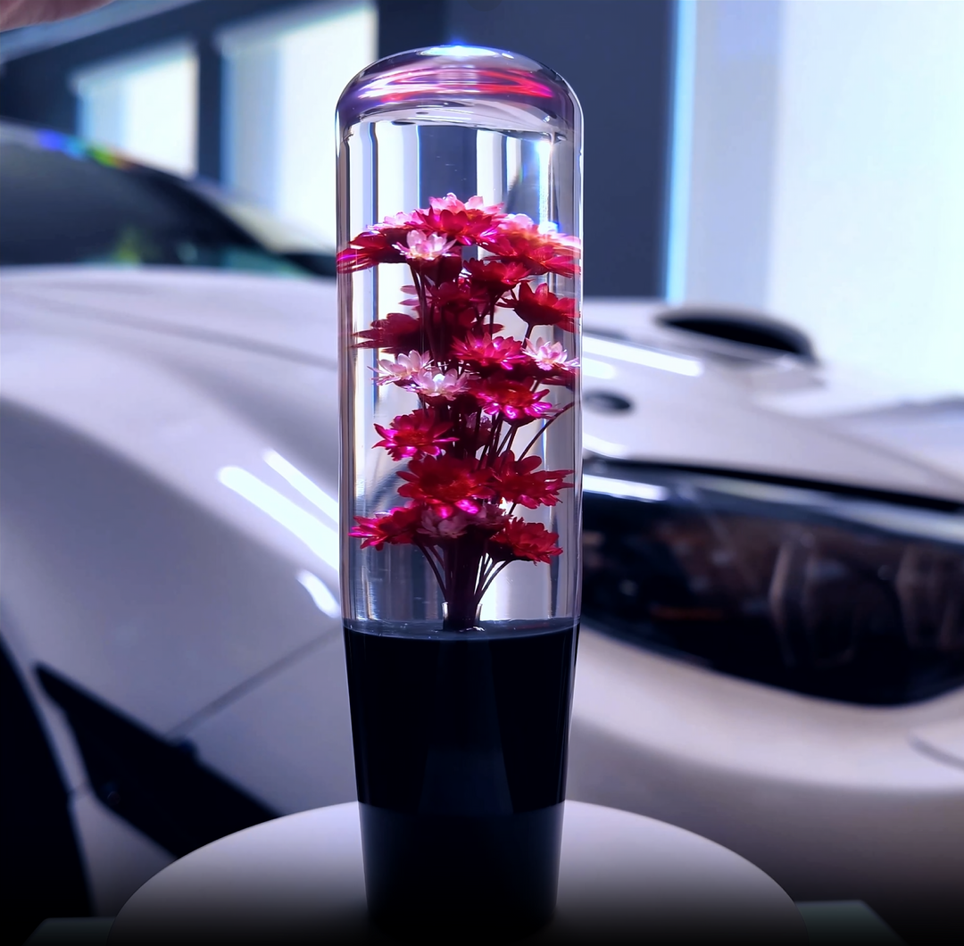 red flower shift knob 