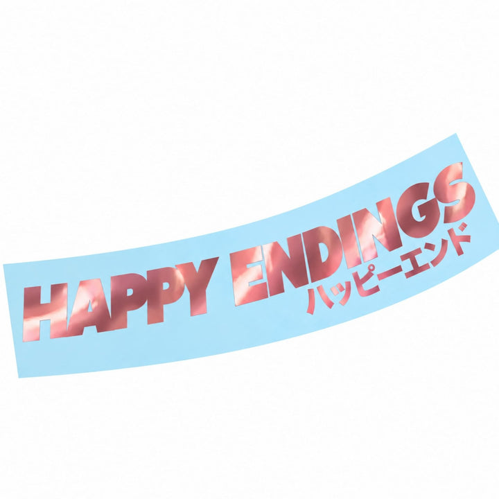A banner reading HAPPY ENDINGS in English and Japanese.