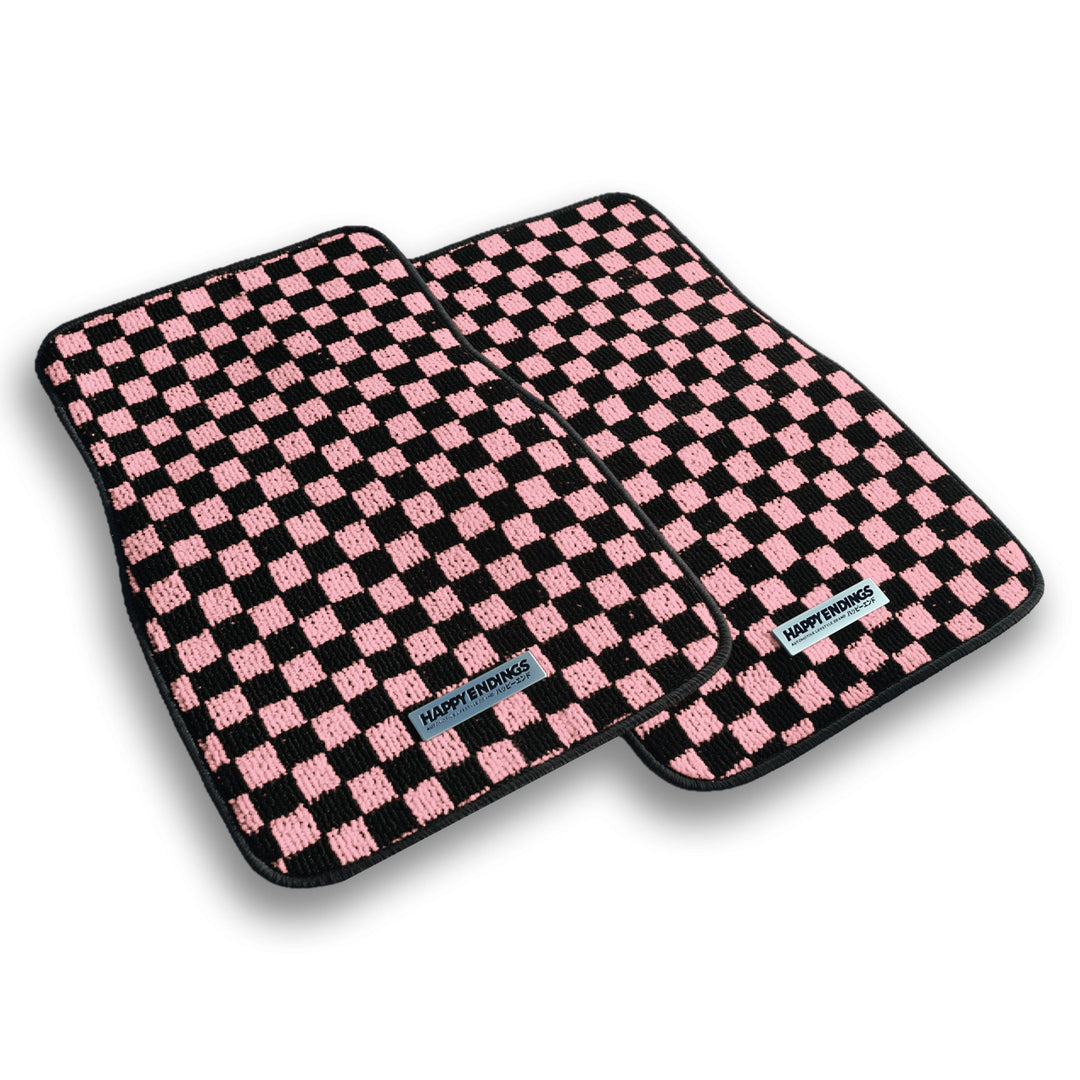 Floor Mats - Checkerboard (Baby Pink) - Happy Endings - Automotive & Lifestyl...