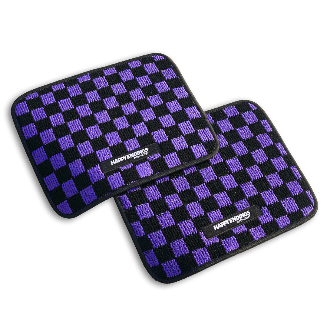 Floor Mats - Rear Seats Checkerboard (Purple) - Happy Endings - Automotive & Lifestyle Brand