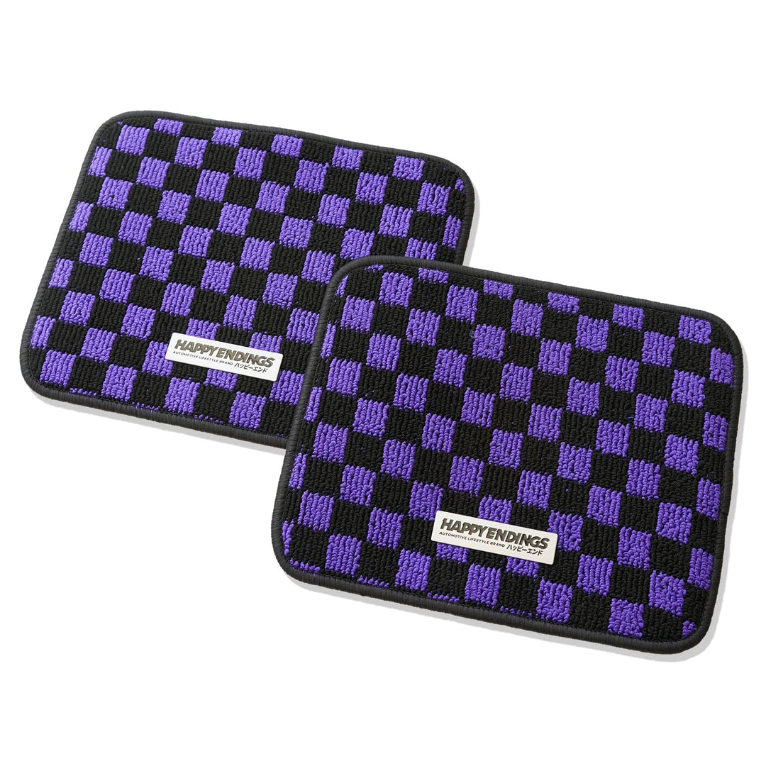 Floor Mats - Rear Seats Checkerboard (Purple) - Happy Endings - Automotive & Lifestyle Brand