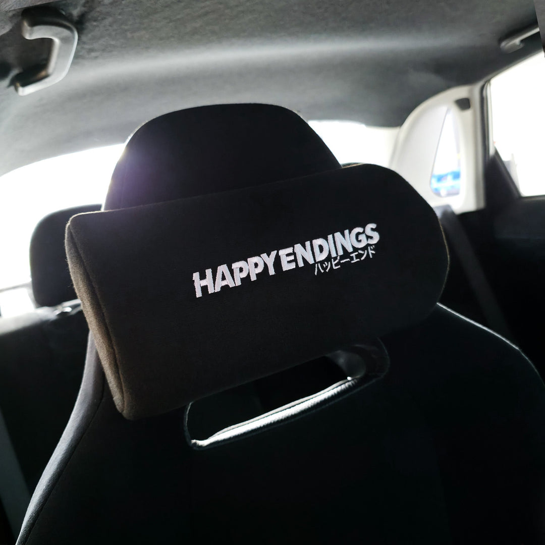 Headrest Pillow - Black (Pair) - Happy Endings - Automotive & Lifestyle Brand