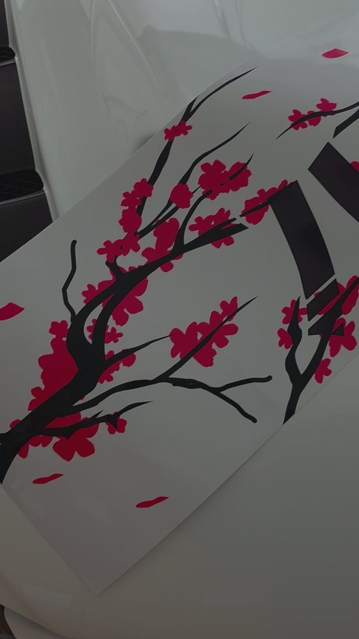 Windshield Banner - Cherry Blossoms 50/50 Japanese 60" (Air Release)
