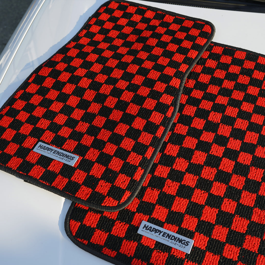 Floor Mats - Checkerboard (Red)