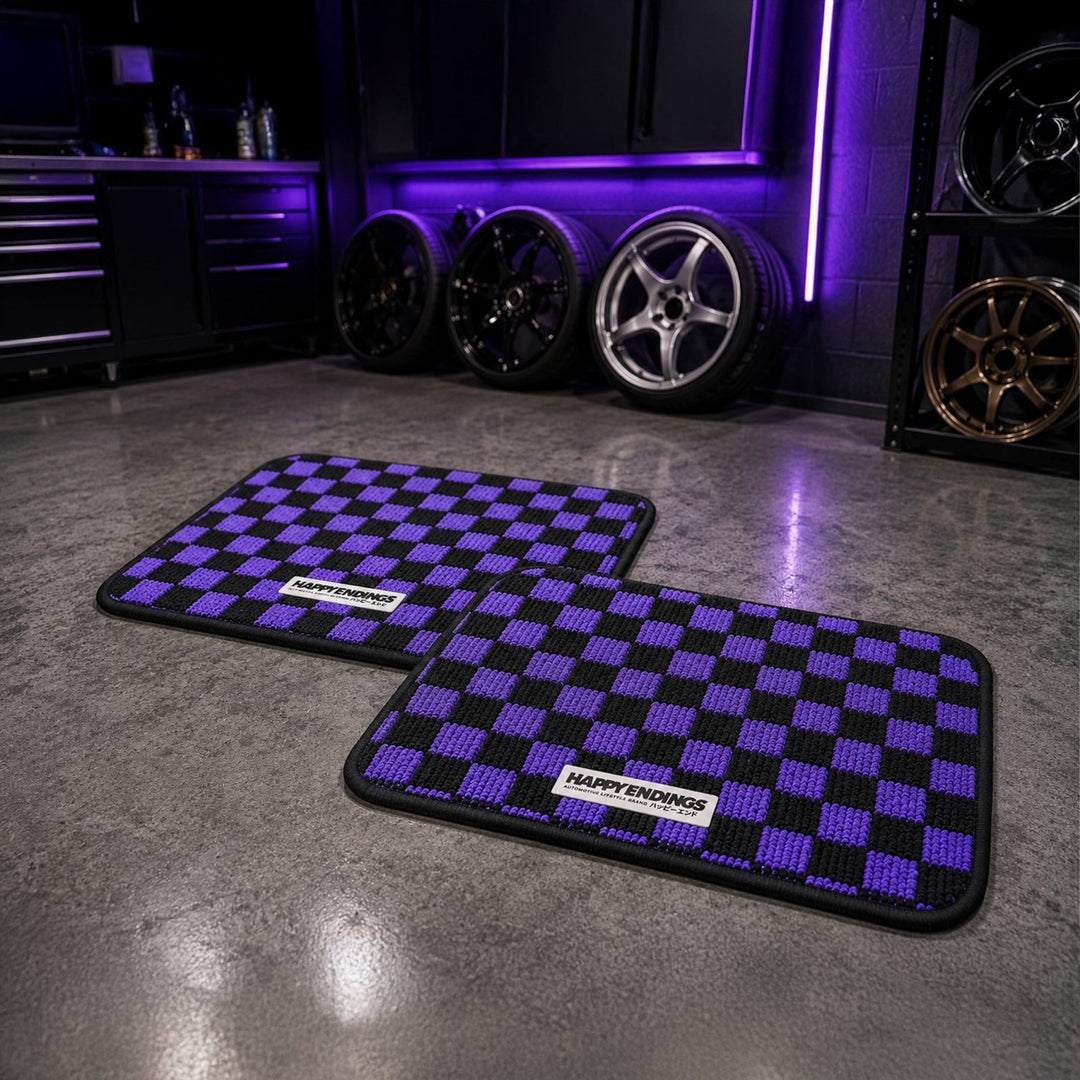 Floor Mats - Rear Seats Checkerboard (Purple) - Happy Endings - Automotive & ...