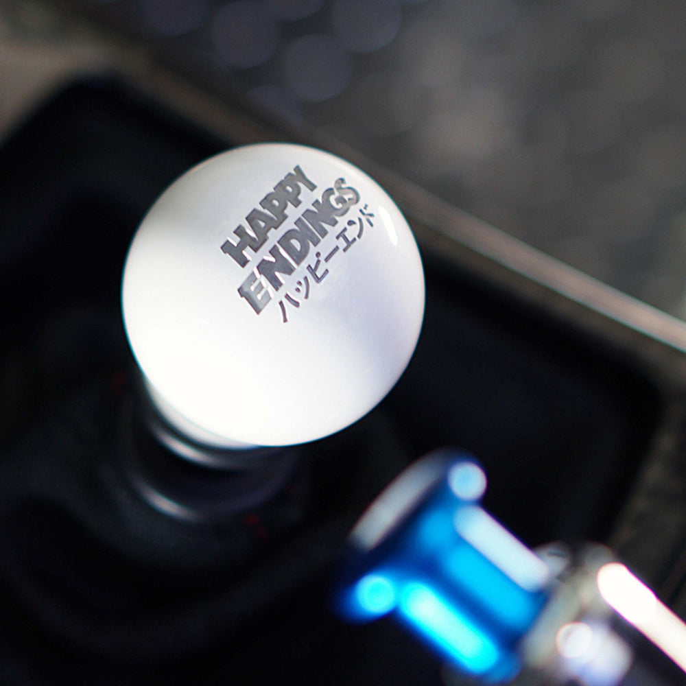 Shift Knob - Gloss White (Weighted) - Happy Endings - Automotive & Lifestyle Brand