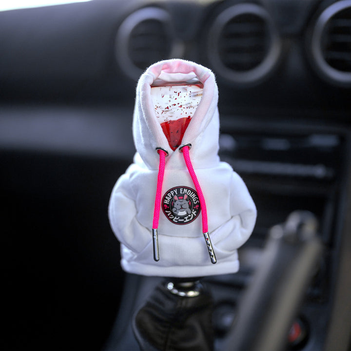 Shift Knob Hoodies (White) - Happy Endings - Automotive & Lifestyle Brand
