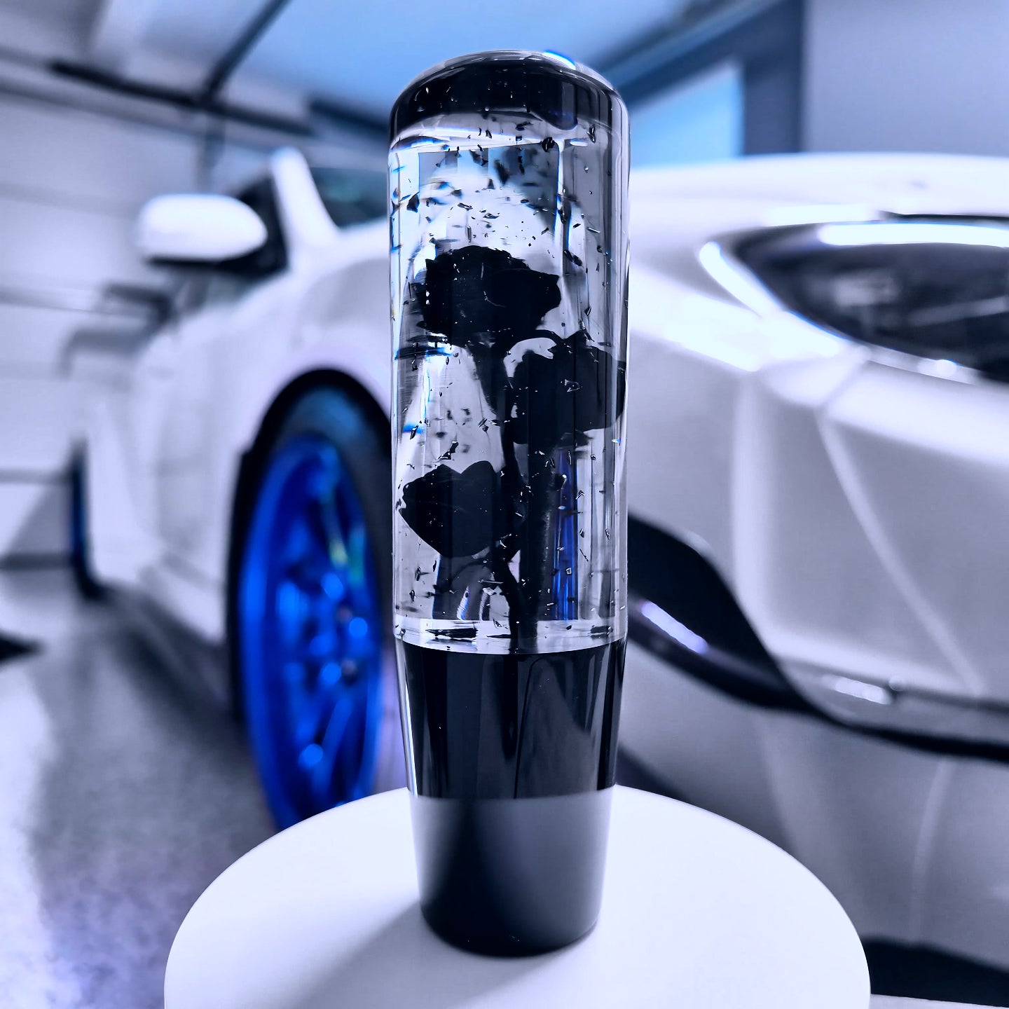 Happy Endings 6-inch Black Rose Sparkle Resin Shift Knob