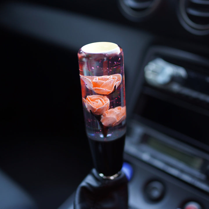Shift Knob - Sparkling Roses (Peach) - Happy Endings - Automotive & Lifestyle Brand