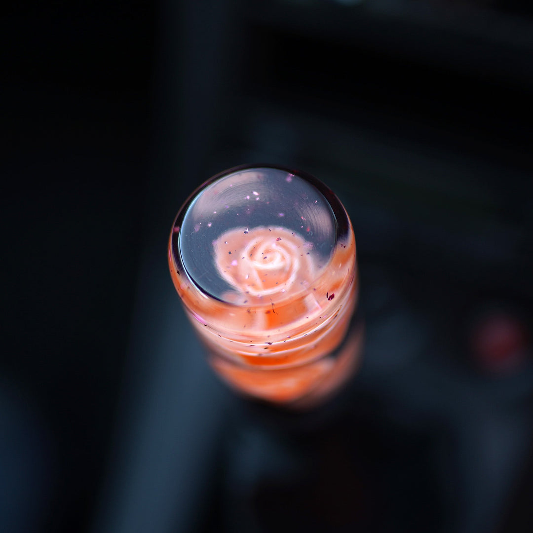 Shift Knob - Sparkling Roses (Peach) - Happy Endings - Automotive & Lifestyle Brand