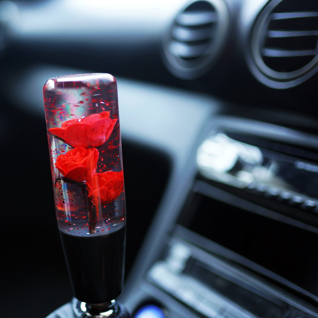 gear stick knob Sparkling Roses Red Shift Knob