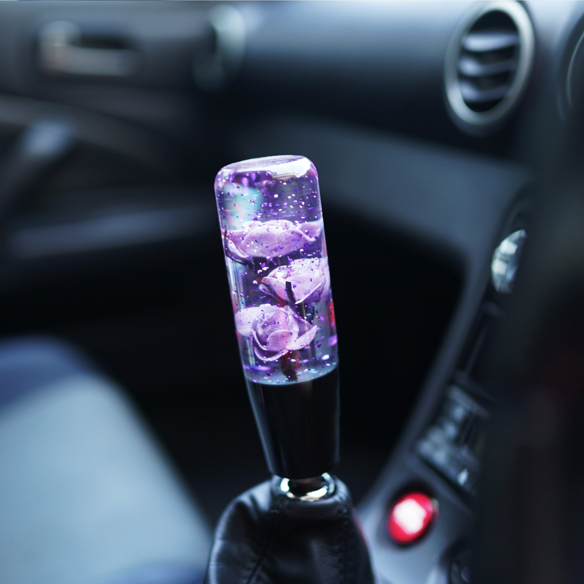 Sparkling Roses Violet Shift Knob | Happy Endings