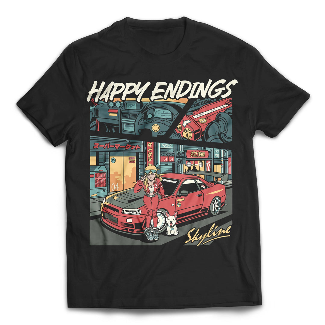 T-Shirt - Cyberpunk R34 (Unisex) - Happy Endings - Automotive & Lifestyle Brand
