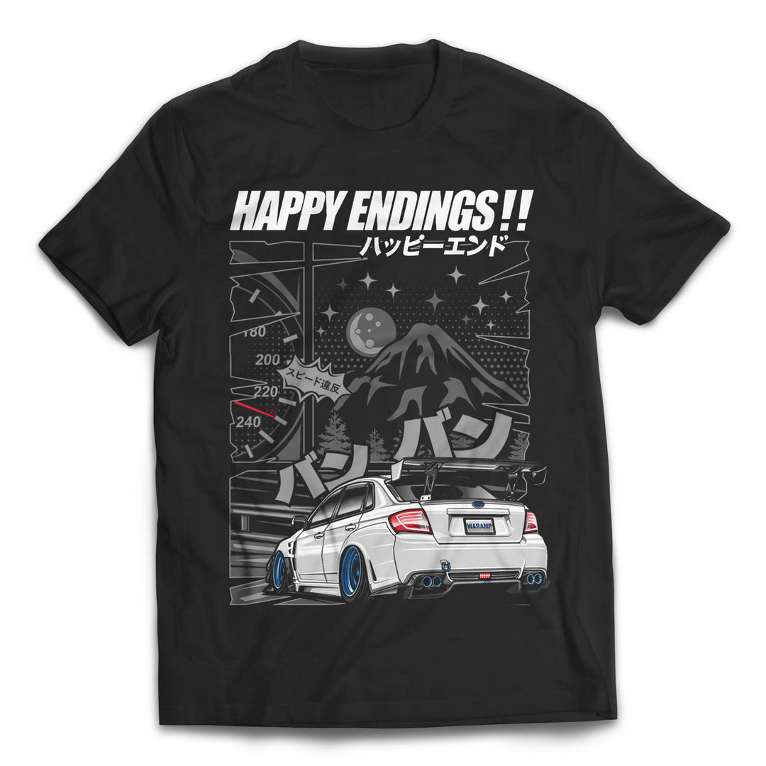 T-Shirt - Subae Nights - Happy Endings - Automotive & Lifestyle Brand