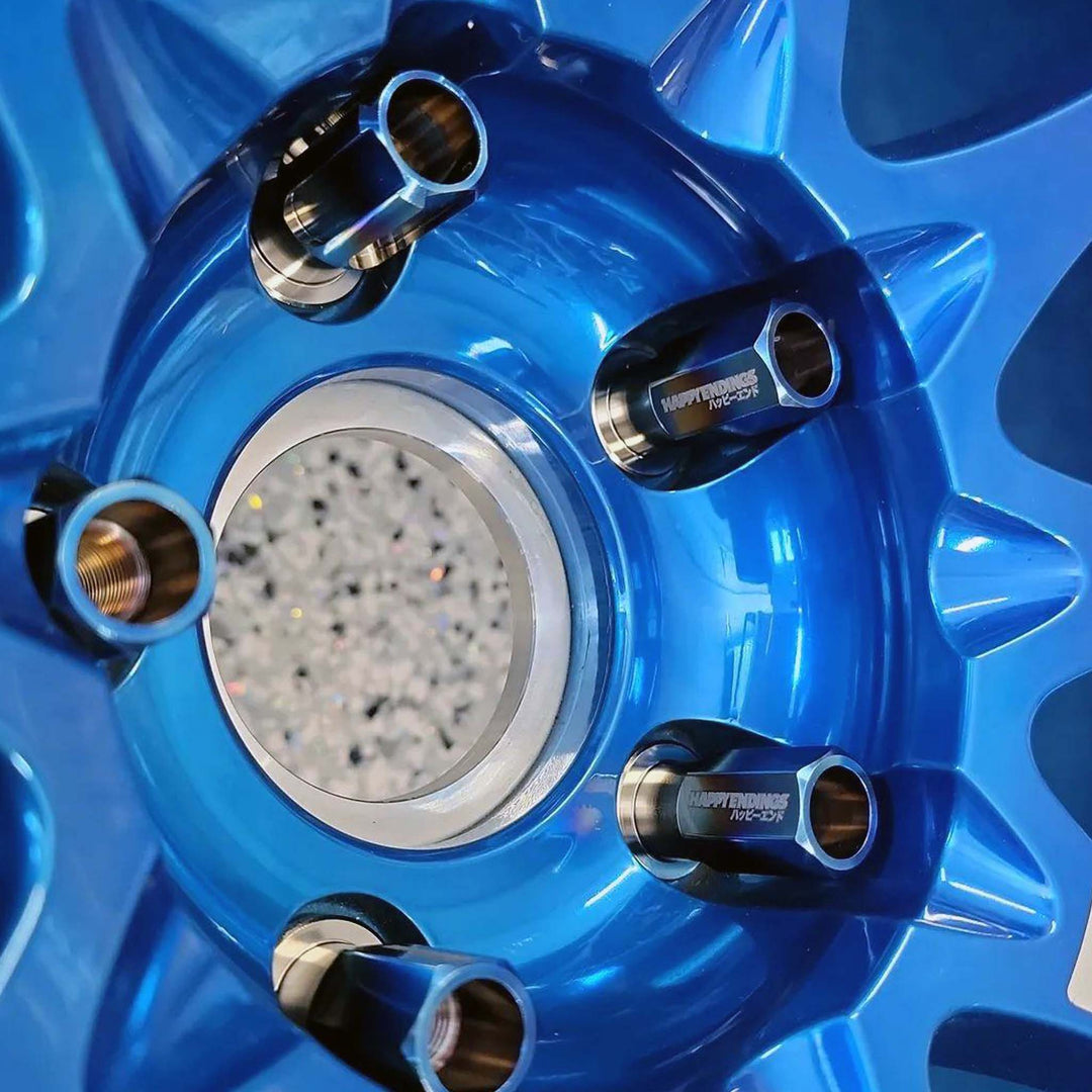 Titanium - Open Ended Burnt Lug Nuts (M12) - Happy Endings - Automotive & Lifestyle Brand