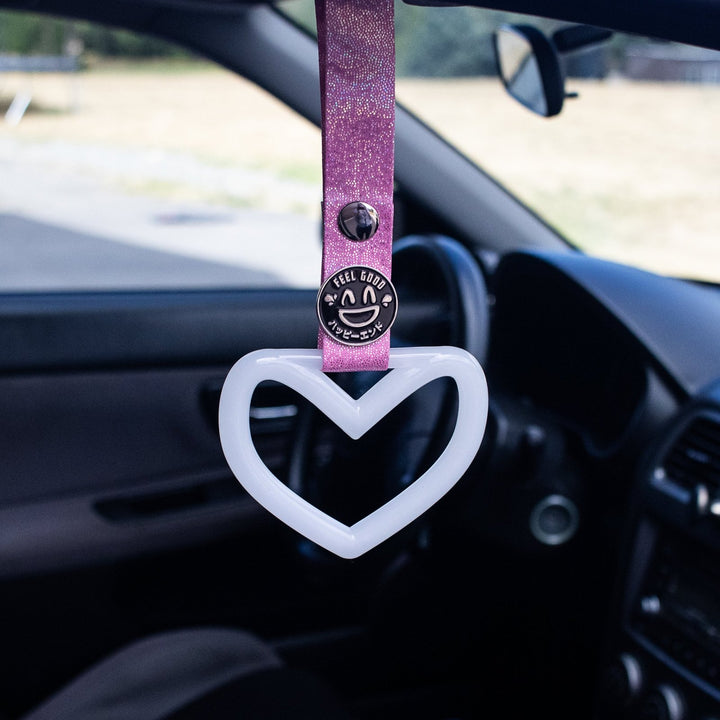 Tsurikawa - Glow in the Dark Heart (Pink Glitter Strap) - Happy Endings - Automotive & Lifestyle Brand