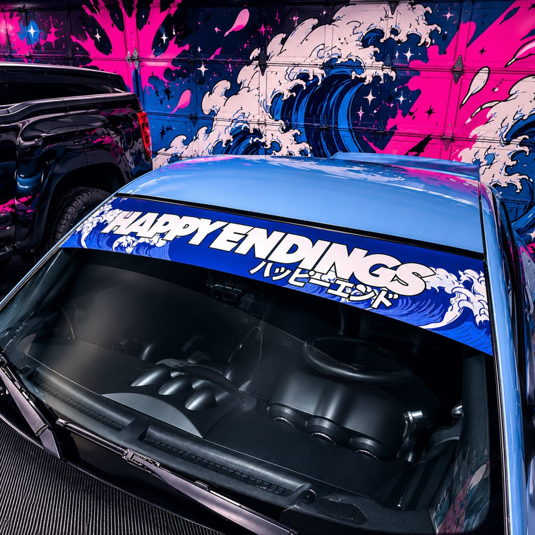 Windshield Banner - Big Waves (Air Release) - Happy Endings - Automotive & Li...