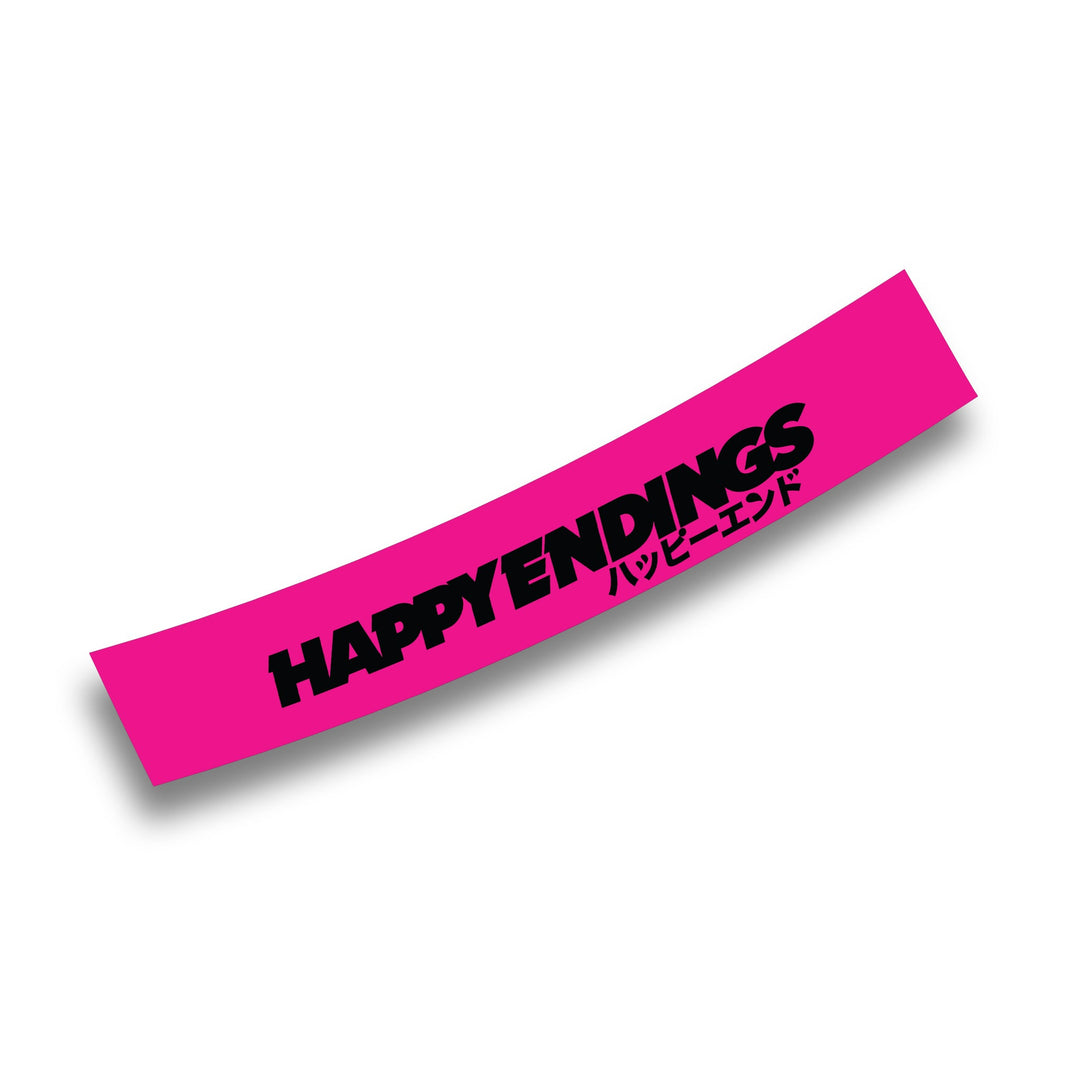 Windshield Banner - Block Edition 60" (Air Release) - Happy Endings - Automotive & Lifestyle Brand