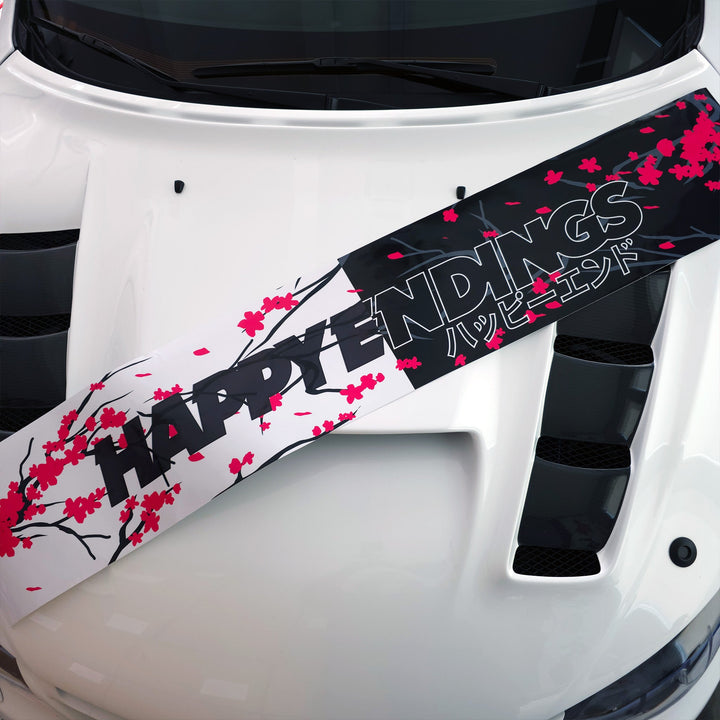 Windshield Banner - Cherry Blossoms 50/50 Edition 60" (Air Release) - Happy Endings - Automotive & Lifestyle Brand