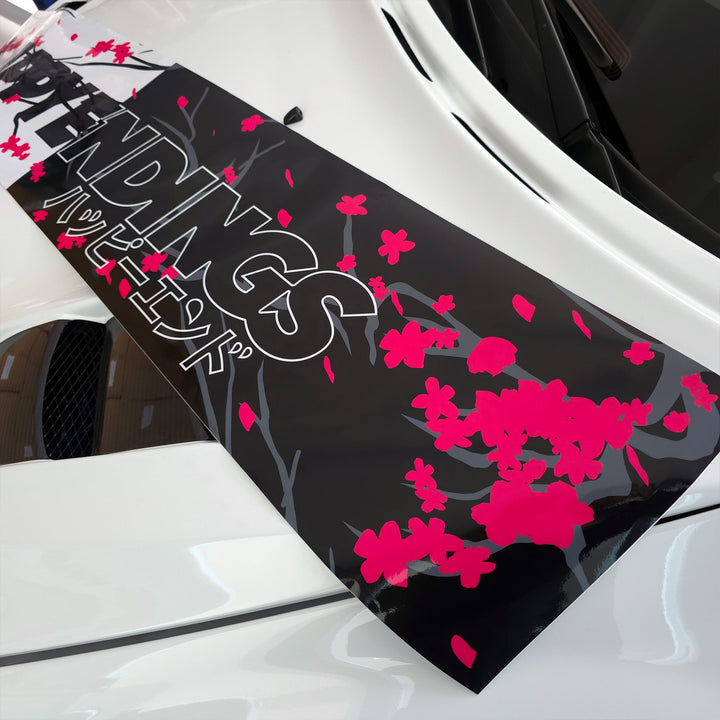 Windshield Banner - Cherry Blossoms 50/50 Edition 60" (Air Release) - Happy Endings - Automotive & Lifestyle Brand