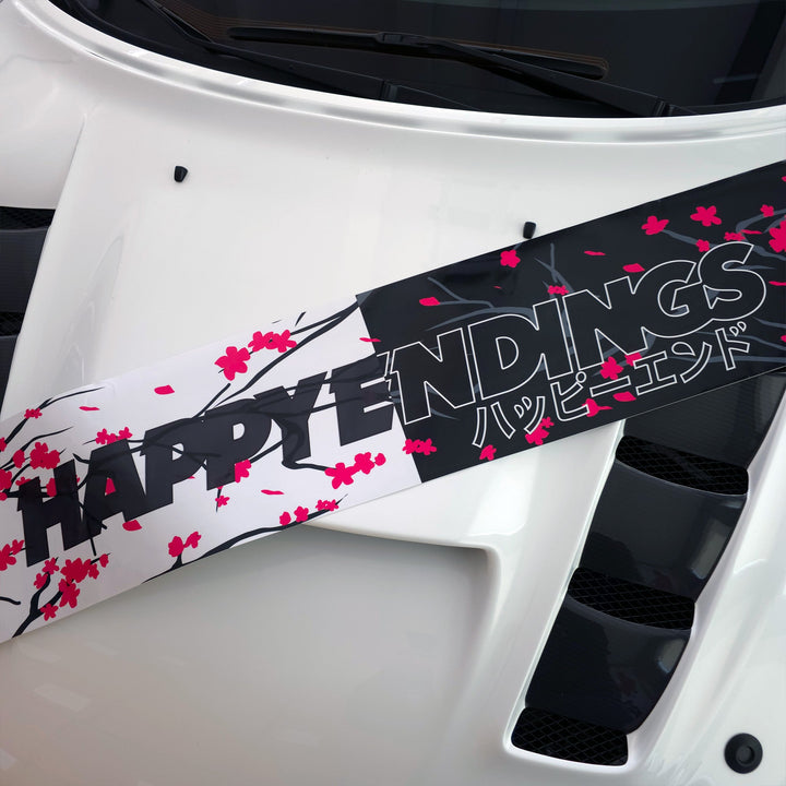 Windshield Banner - Cherry Blossoms 50/50 Edition 60" (Air Release) - Happy Endings - Automotive & Lifestyle Brand
