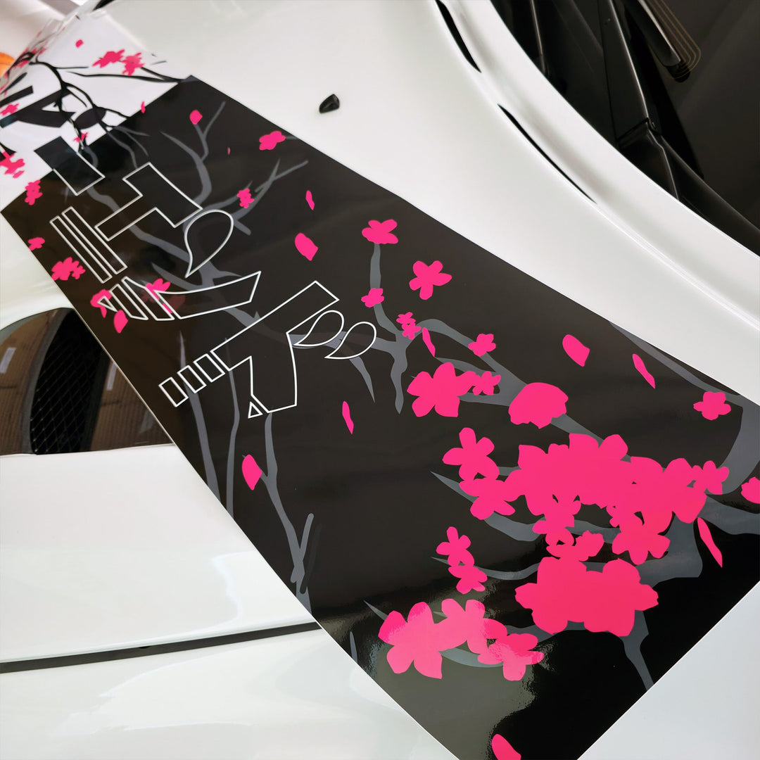Windshield Banner - Cherry Blossoms 50/50 Japanese Edition 60" (Air Release) - Happy Endings - Automotive & Lifestyle Brand