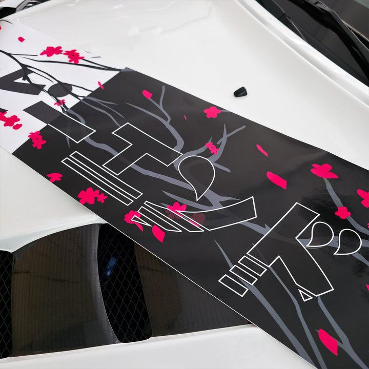 Windshield Banner - Cherry Blossoms 50/50 Japanese Edition 60" (Air Release) - Happy Endings - Automotive & Lifestyle Brand