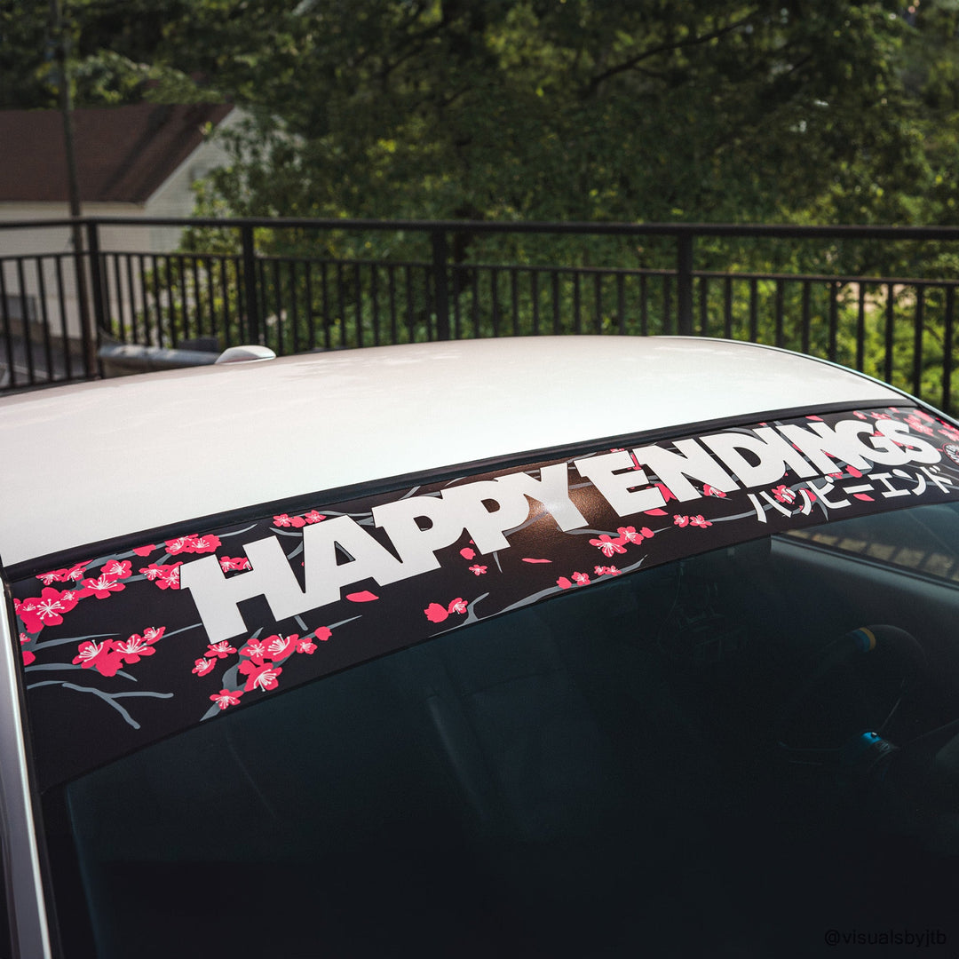 Windshield Banner - Cherry Blossoms Edition 60" (Air Release) - Happy Endings - Automotive & Lifestyle Brand