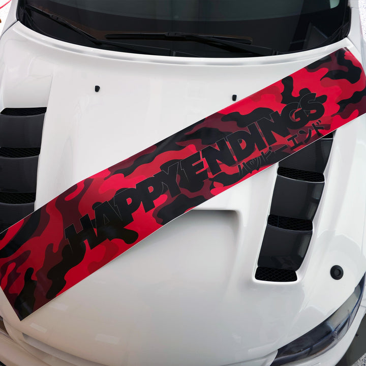 Windshield Banner - Cherry Blossoms Ghosted Red Edition 60" (Air Release) - Happy Endings - Automotive & Lifestyle Brand