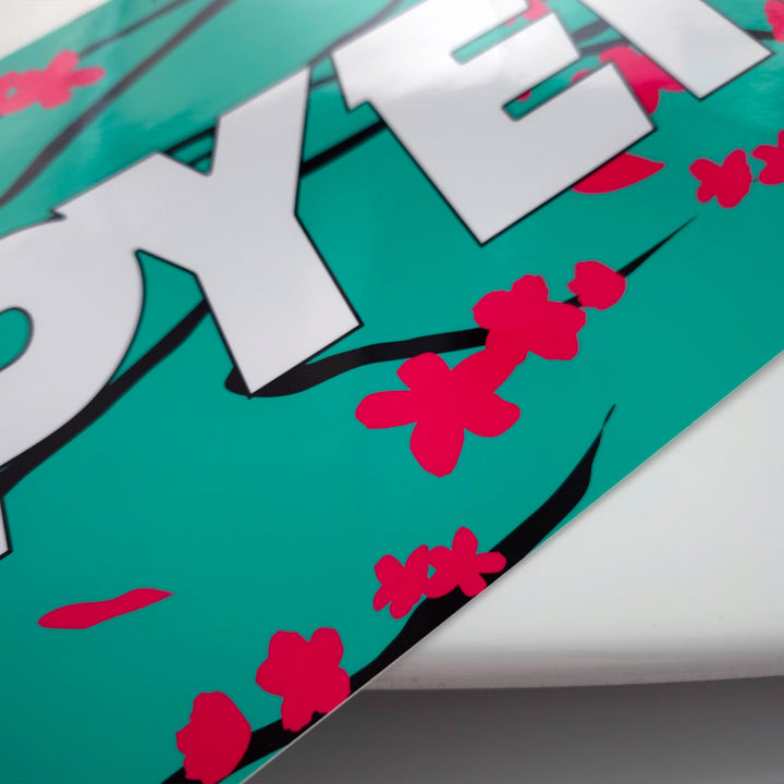 Windshield Banner - Cherry Blossoms Teal Edition 60" (Air Release) - Happy Endings - Automotive & Lifestyle Brand