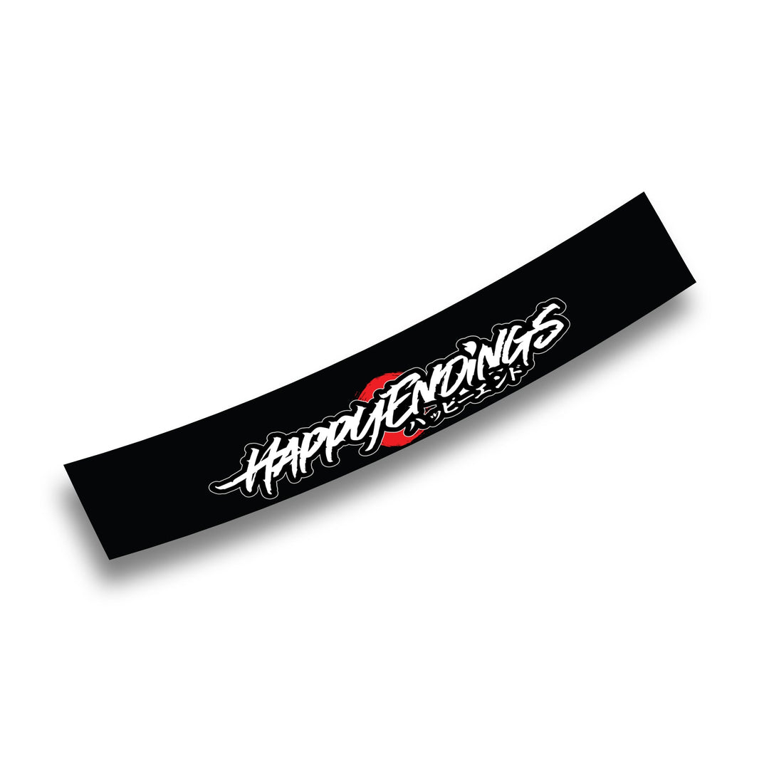 Windshield Banner - Happy Rising Sun 60" (Air Release) - Happy Endings - Automotive & Lifestyle Brand