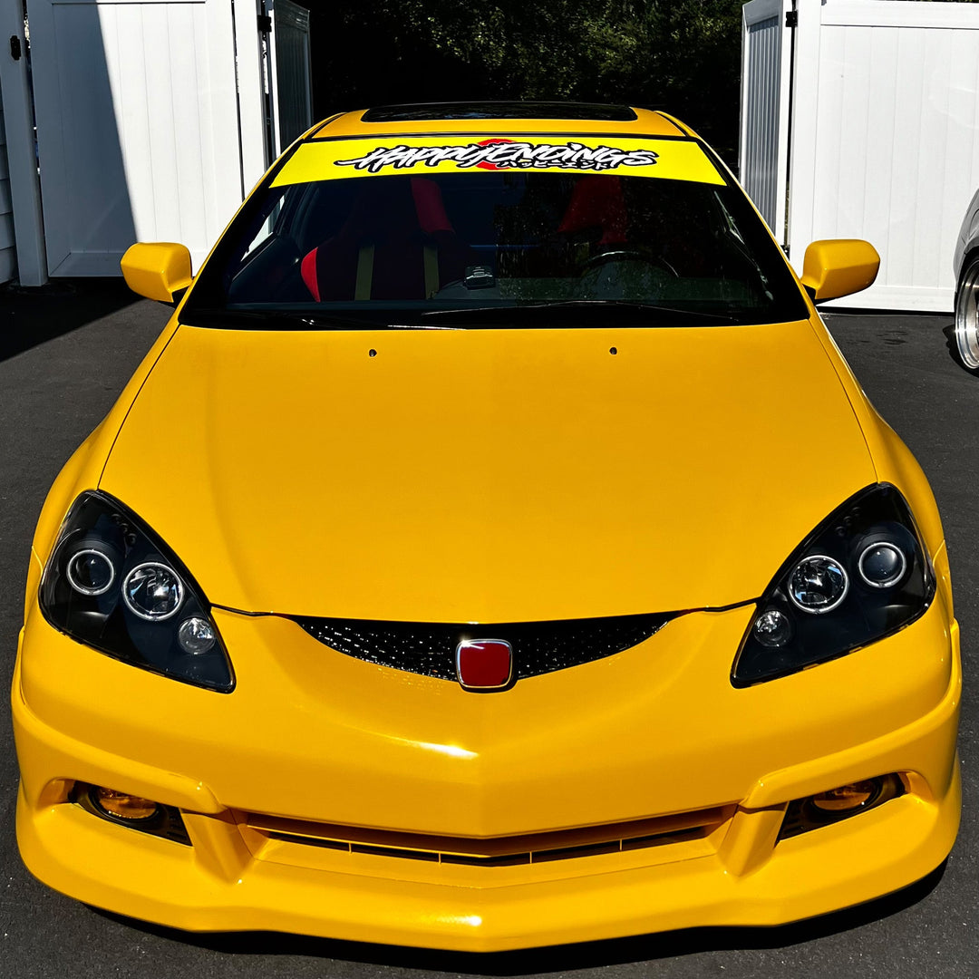Windshield Banner - Happy Rising Sun 60" (Air Release) - Happy Endings - Automotive & Lifestyle Brand