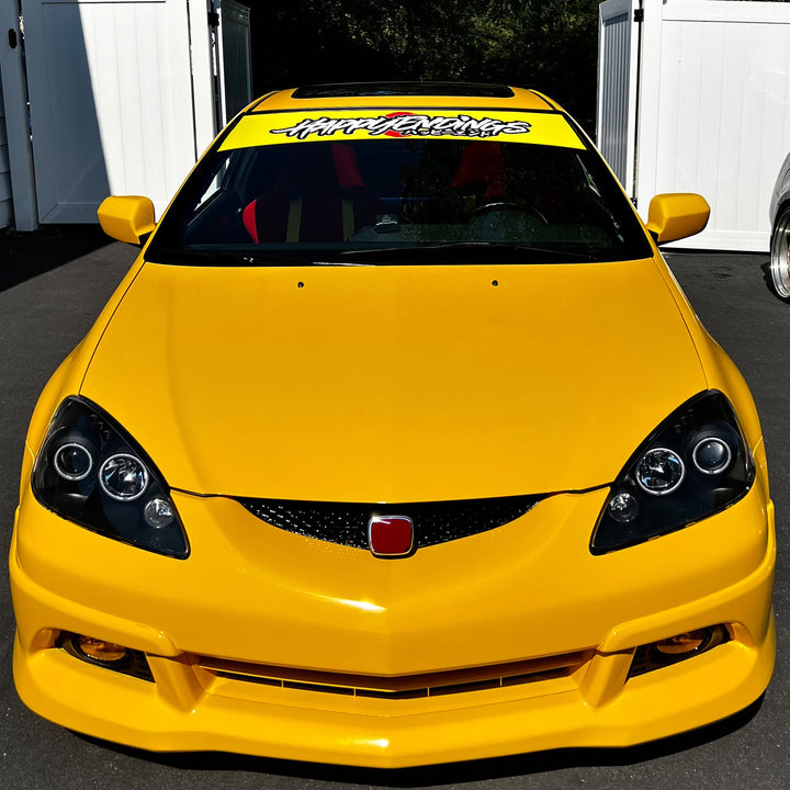 Windshield Banner - Happy Rising Sun 60" (Air Release) - Happy Endings - Automotive & Lifestyle Brand