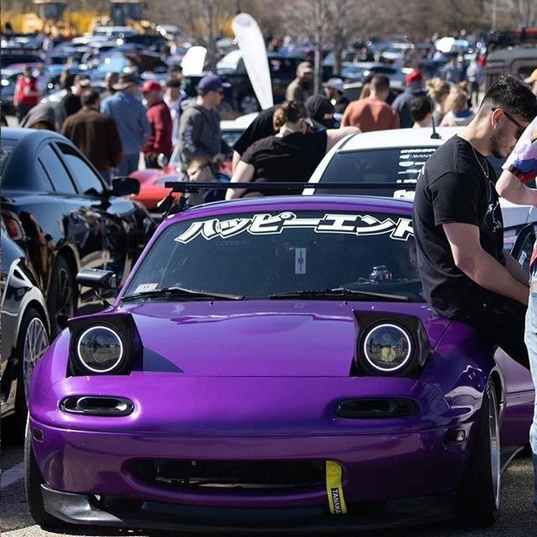 Windshield Banner - Japanese Graffiti 40" - Happy Endings - Automotive & Lifestyle Brand