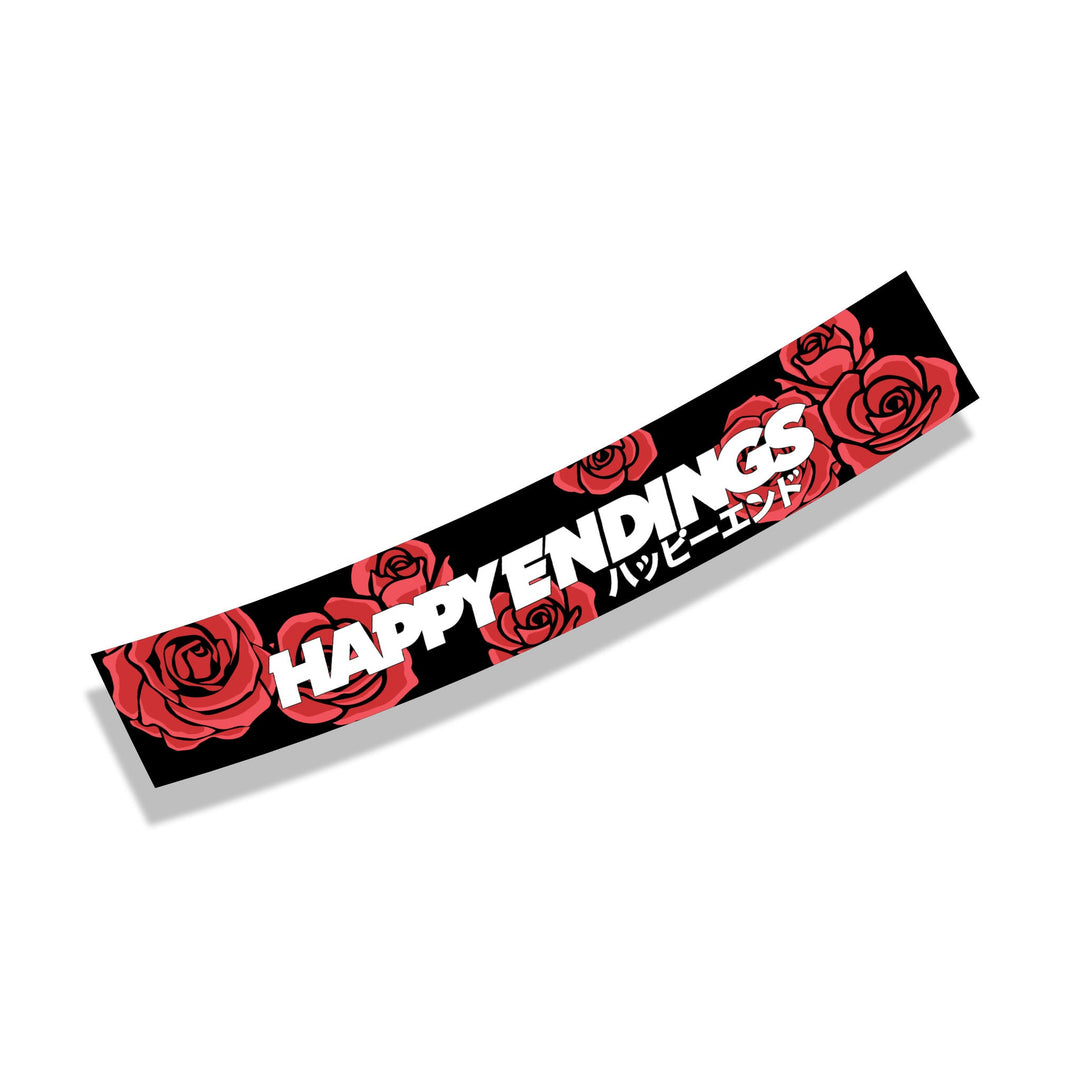 Windshield Banner - Red Roses Edition 60" (Air Release) - Happy Endings - Automotive & Lifestyle Brand