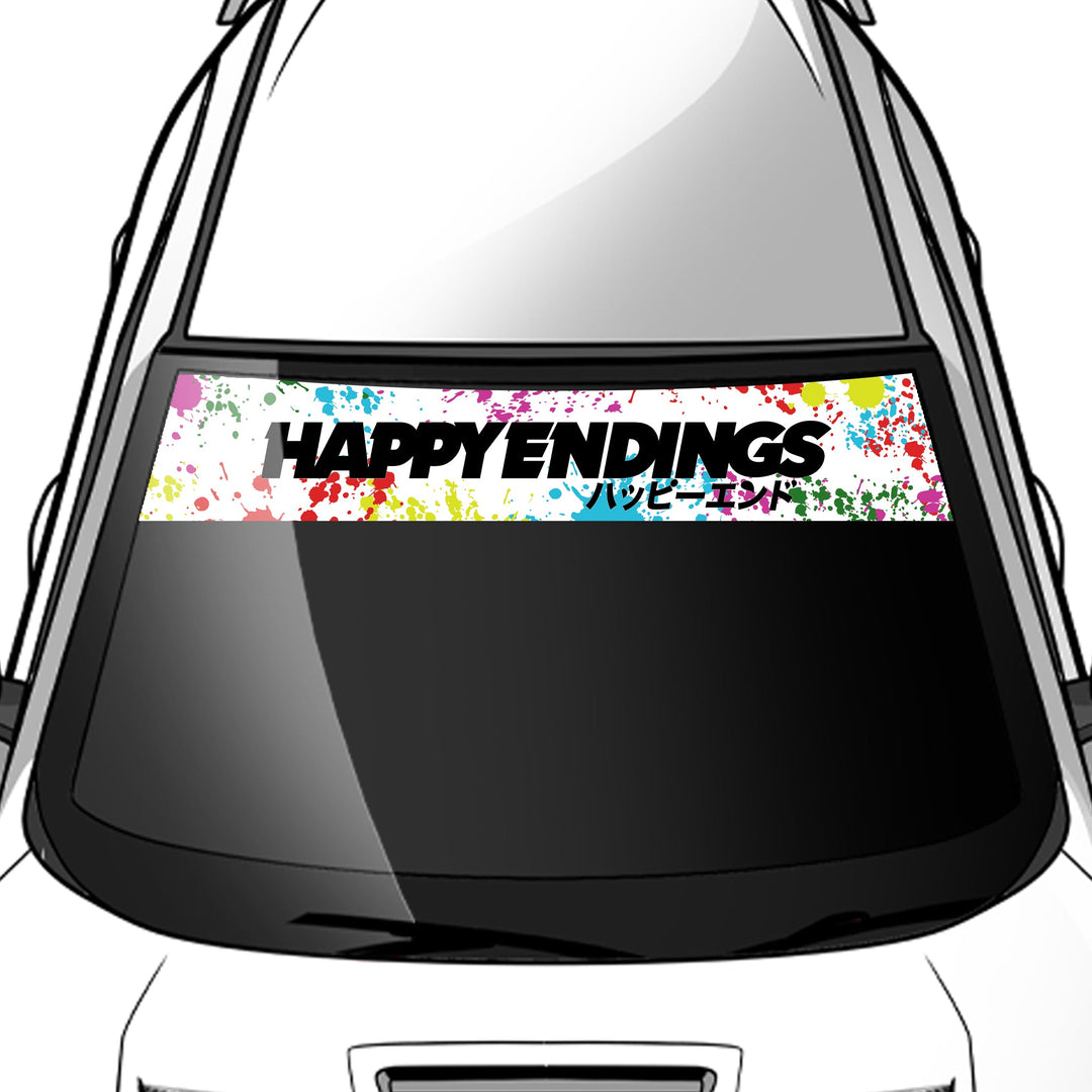 Windshield Banner - Splatter Edition 60" (Air Release) - Happy Endings - Auto...